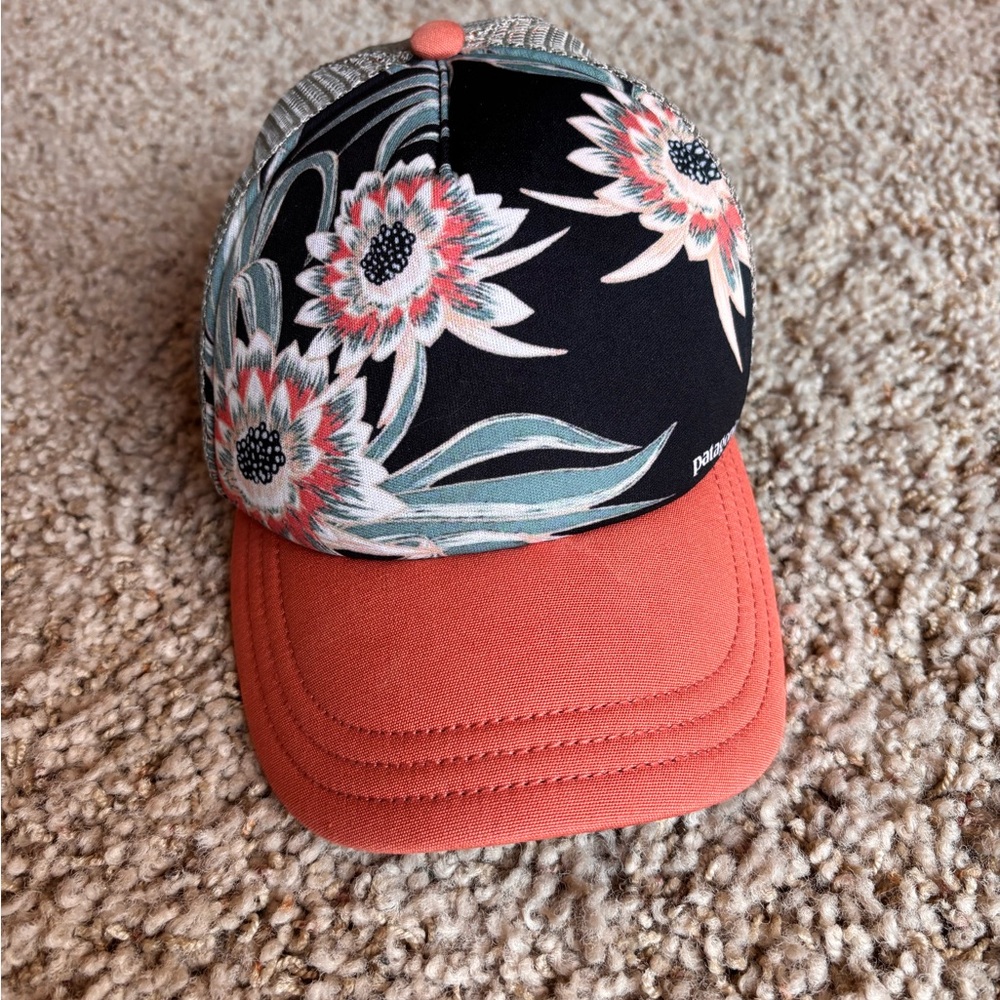 Patagonia Floral Black and Coral Hat
